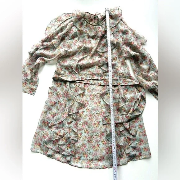 TWINSET Milano Georgette Floral Dress Flounces Mini ruffles - Picture 10 of 10